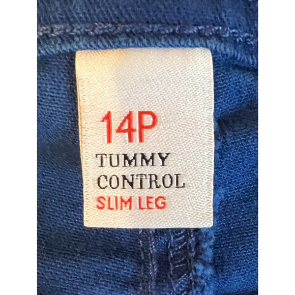 Style Co Pants Womens Size 14P Blue Tummy Control Mid Rise Zip Close Denim - Picture 3 of 12